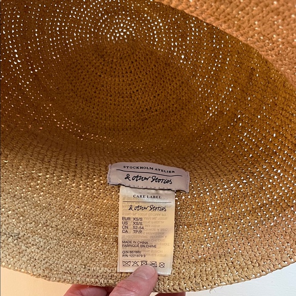90s Chic Tan Straw Woven Bucket Hat Summer Vacation - Picture 2 of 7